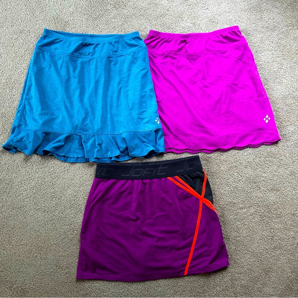 EUC 3 Jofit Women's Small Athletic Skort Skirt Scallop Golf Tennis Pickleball